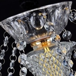 Evropský křišťálový lustr Luxusní přívěsek Světle modrý přívěsek