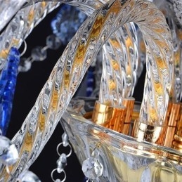 Evropský křišťálový lustr Luxusní přívěsek Světle modrý přívěsek