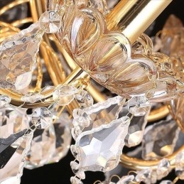 Velký luxusní křišťálový lustr European Gold stropní svítidlo