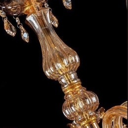 Evropský křišťálový lustr Elegantní velký závěsný světle jantarový
