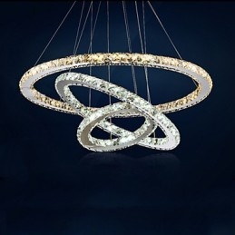 Závěsné lampy Jantarové a čiré K9 Crystal Lustrové osvětlení se 3 prstenci
