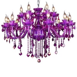 Elegantní fialový křišťálový stropní evropský lustr