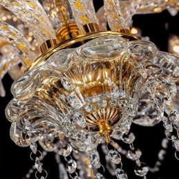 Luxusní křišťálový lustr Zlaté evropské stropní svítidlo se závitem