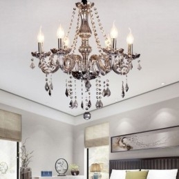 Elegantní křišťálový lustr v evropském stylu skleněné závěsné svítidlo