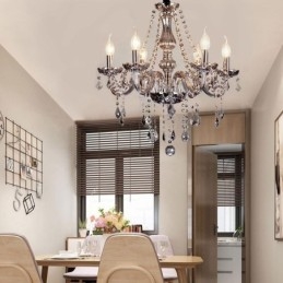 Elegantní křišťálový lustr v evropském stylu skleněné závěsné svítidlo