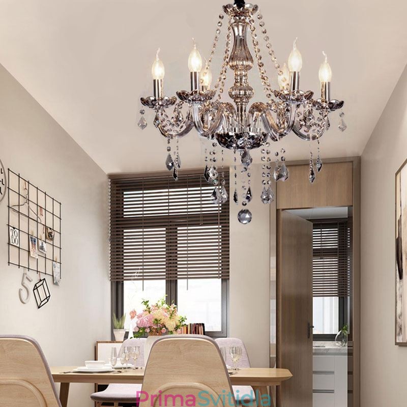 Elegantní křišťálový lustr v evropském stylu skleněné závěsné svítidlo