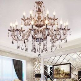 Velký evropský křišťálový lustr Elegantní závěsné svítidlo
