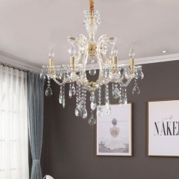 Elegantní křišťálový lustr evropské závěsné svítidlo