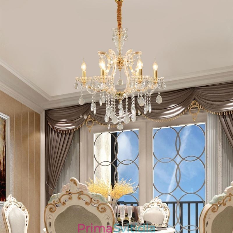 Elegantní křišťálový lustr evropské závěsné svítidlo
