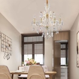 Elegantní křišťálový lustr evropské závěsné svítidlo