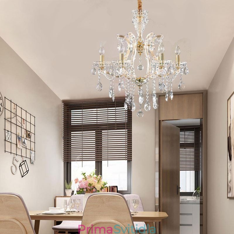 Elegantní křišťálový lustr evropské závěsné svítidlo