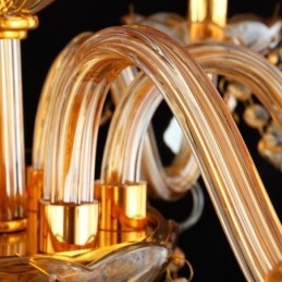 Velký luxusní křišťálový lustr Evropské jantarové stropní svítidlo