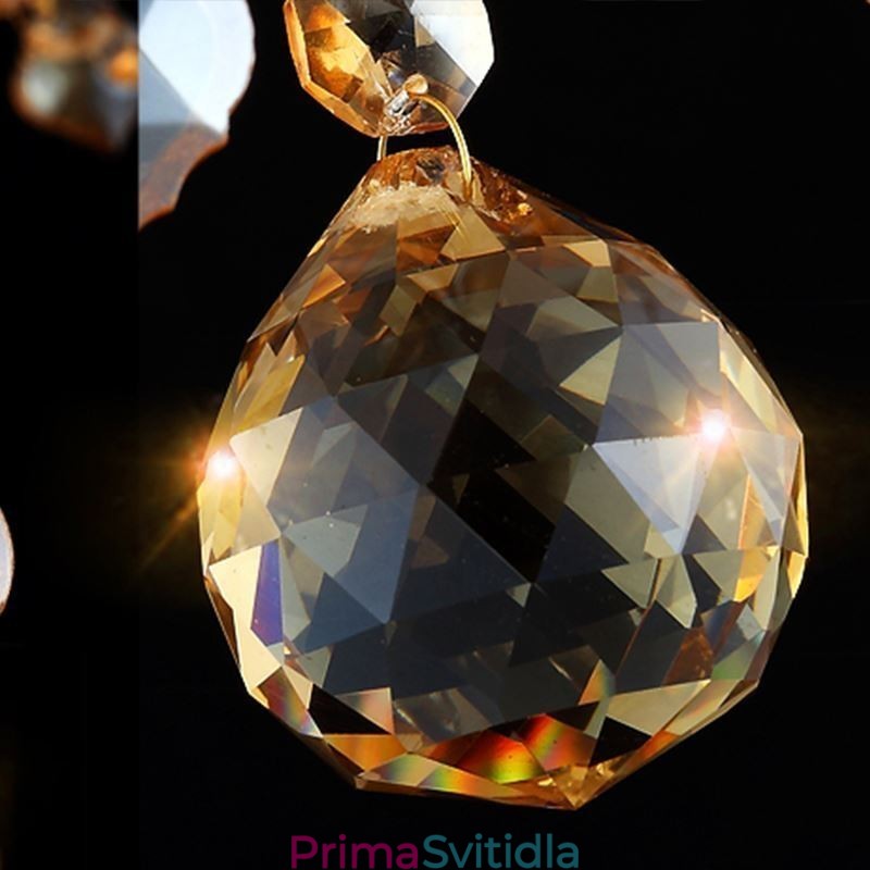 Evropský křišťálový lustr Elegantní jantarové závěsné svítidlo