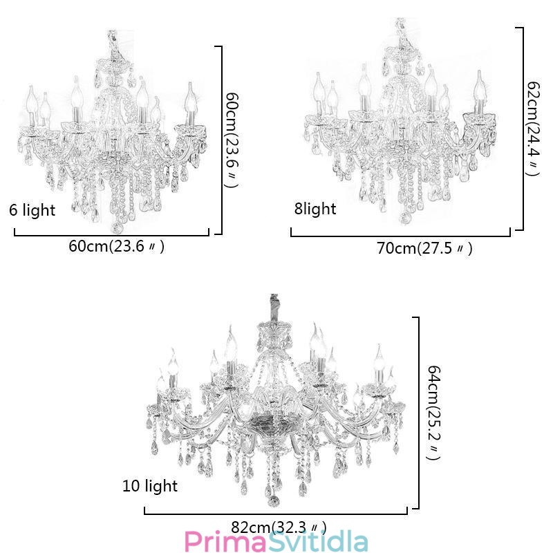 Moderní křišťálový lustr Evropské transparentní závěsné světlo