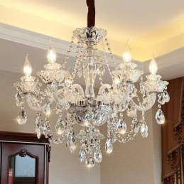 Luxusní křišťálový lustr Evropské elegantní závěsné svítidlo