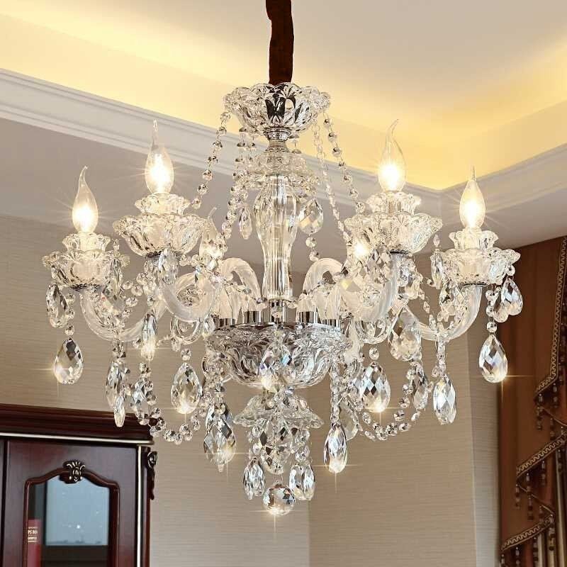 Luxusní křišťálový lustr Evropské elegantní závěsné svítidlo