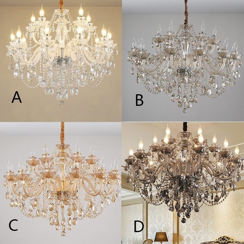 Luxusní křišťálový lustr Evropské elegantní závěsné svítidlo