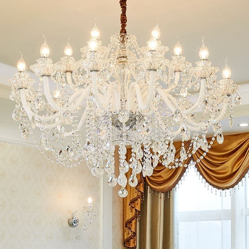 Luxusní křišťálový lustr Evropské elegantní závěsné svítidlo