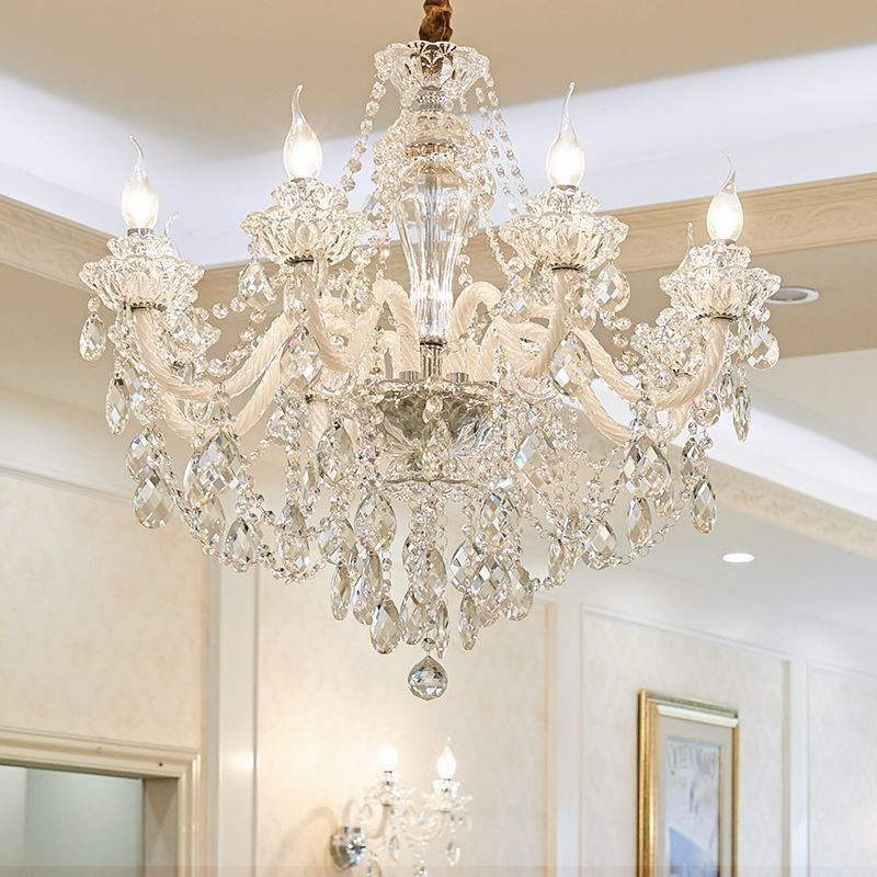 Luxusní křišťálový lustr Evropské elegantní závěsné svítidlo