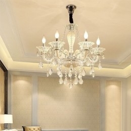 Evropský křišťálový lustr Elegantní závěsné svítidlo