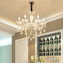 Evropský křišťálový lustr Elegantní závěsné svítidlo