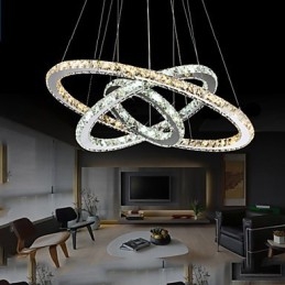 Závěsné lampy Jantarové a čiré K9 Crystal Lustrové osvětlení se 3 prstenci