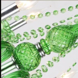Unikátní křišťálový lustr v evropském stylu Grass Green Závěsné svítidlo