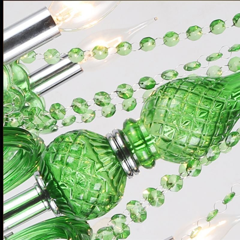 Unikátní křišťálový lustr v evropském stylu Grass Green Závěsné svítidlo