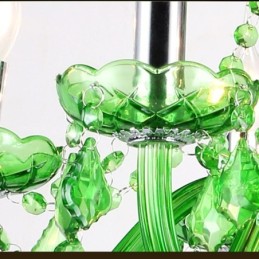 Unikátní křišťálový lustr v evropském stylu Grass Green Závěsné svítidlo