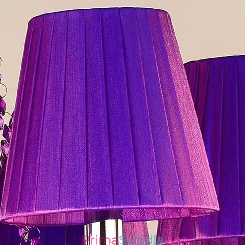 Křišťálový lustr v evropském stylu Purpurové závěsné světlo