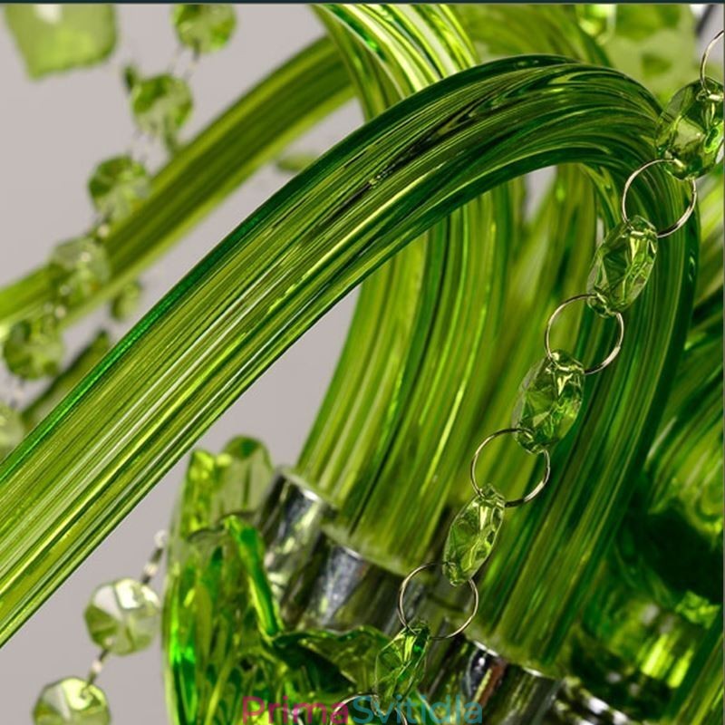 Křišťálový lustr evropského stylu Unikátní zelené závěsné světlo