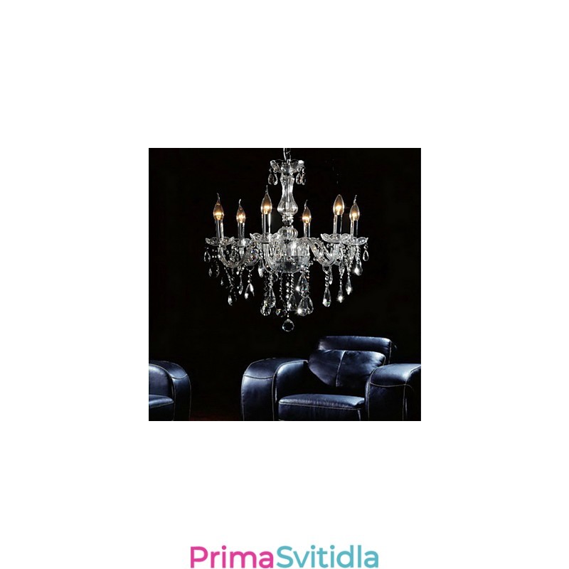 Elegantní krystalový lustr se 6 světly