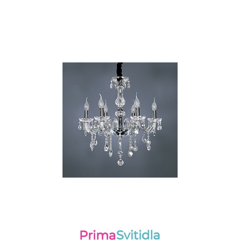 Elegantní krystalový lustr se 6 světly