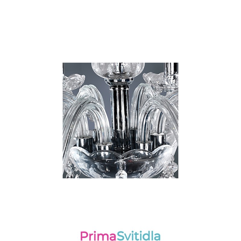 Elegantní krystalový lustr se 6 světly