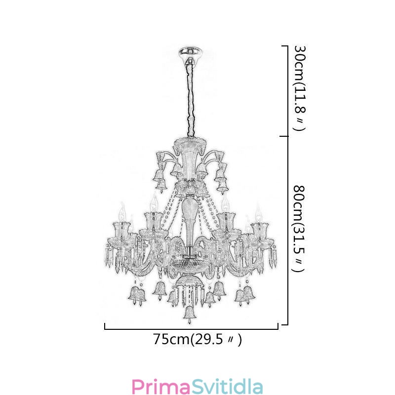 Křišťálové stropní svítidlo European Lustr Ring Bells Pendant Light