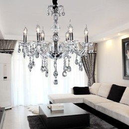 Elegantní krystalový lustr se 6 světly