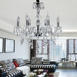 Elegantní krystalový lustr se 6 světly
