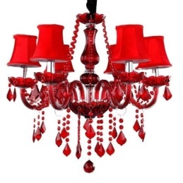 Luxusní křišťálový lustr European Red Color Závěsné světlo