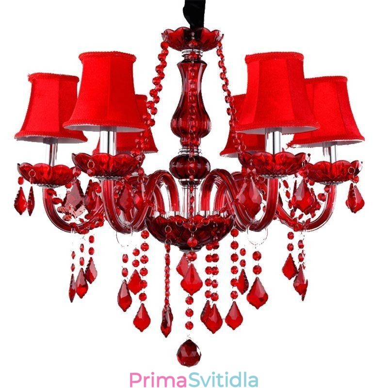 Luxusní křišťálový lustr European Red Color Závěsné světlo