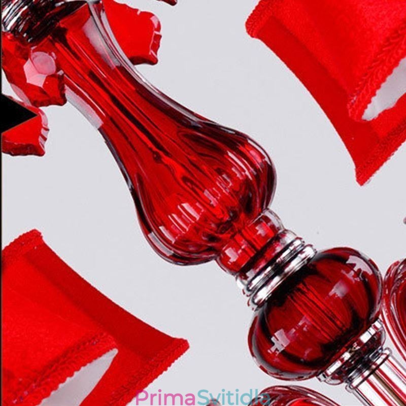 Luxusní křišťálový lustr European Red Color Závěsné světlo