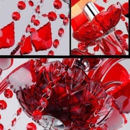 Luxusní křišťálový lustr European Red Color Závěsné světlo