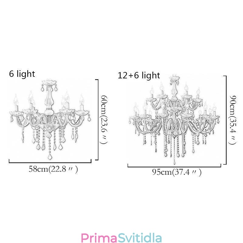 Elegantní křišťálový lustr Evropské velké závěsné svítidlo