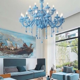 Elegantní křišťálový lustr Evropské velké závěsné svítidlo
