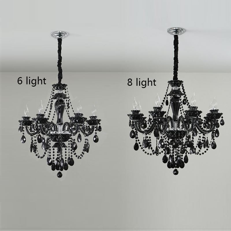 Luxusní křišťálový lustr European Black 10 Lights