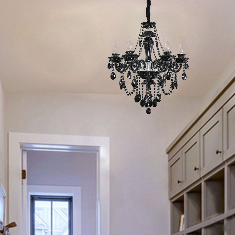 Luxusní křišťálový lustr European Black 10 Lights