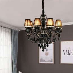 Luxusní křišťálový lustr European Black 10 Lights