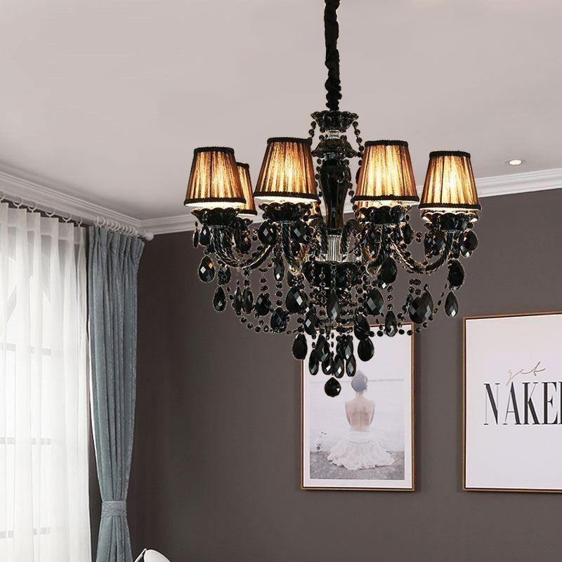 Luxusní křišťálový lustr European Black 10 Lights