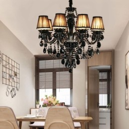 Luxusní křišťálový lustr European Black 10 Lights