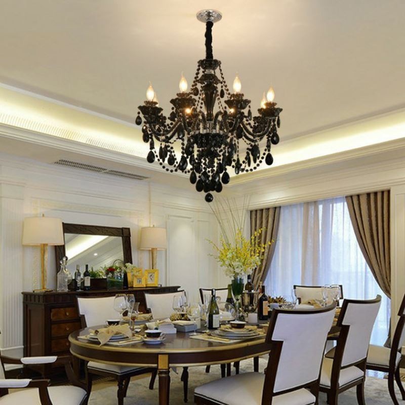 Luxusní křišťálový lustr European Black 10 Lights