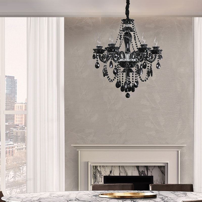 Luxusní křišťálový lustr European Black 10 Lights